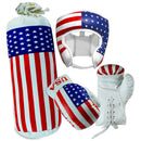 DXM SPORTS Kids Boxing Kit USA Flag Boxing Training Punching Bag, Gloves & Headguard Set 2 image