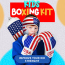 DXM SPORTS Kids Boxing Kit USA Flag Boxing Training Punching Bag, Gloves & Headguard Set 4 image