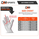 DXM SPORTS Touch Screen Compatible Tactical Motorcycle Gloves  Size Chart. Find your Fit! 9 image