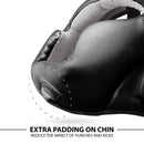 DXM Sports Open Face Boxing Headgear PU Leather Boxing Head Guard for MMA Training Sparring Kickboxing - Black 4 image