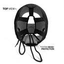 DXM Sports Open Face Boxing Headgear PU Leather Boxing Head Guard for MMA Training Sparring Kickboxing - Black 5 image
