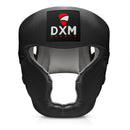 DXM Sports Open Face Boxing Headgear PU Leather Boxing Head Guard for MMA Training Sparring Kickboxing - Matte Black 25 image