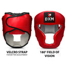 DXM Sports Open Face Boxing Headgear PU Leather Boxing Head Guard for MMA Training Sparring Kickboxing - Red 22 image