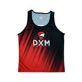 DXM Sports Boxing Jerseys Tank Top Light Weight Sublimation Printed Sleeveless Tank Shirts for Men - Black & Red