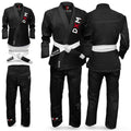 DXM SPORTS Kids Brazilian Jiu Jitsu Gi Shoyoroll Style BJJ Training Suit for Boys & Girls - Black