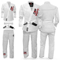 DXM SPORTS Kids Brazilian Jiu Jitsu Gi Shoyoroll Style BJJ Training Suit for Boys & Girls - White