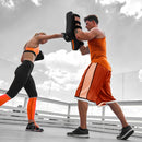 DXM Sports Muay Thai Pads PU Leather Curved Kickboxing Training Strike Shield Orange/Black  9 image