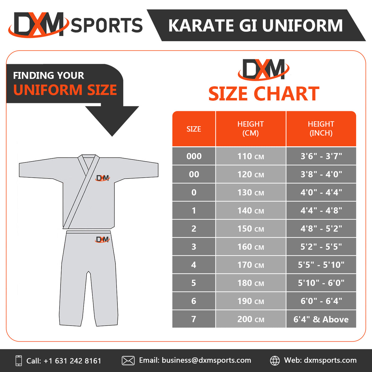 Kids Karate Uniform Sizes