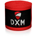 DXM Sports Boxing Hand Wraps Tape Semi Elastic Wrist Protection Bandage Adult 4.5 Meter (450cm) - Red