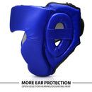 DXM Sports Open Face Boxing Headgear PU Leather Boxing Head Guard for MMA Training Sparring Kickboxing - Blue 13 image