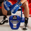 DXM Sports Open Face Boxing Headgear PU Leather Boxing Head Guard for MMA Training Sparring Kickboxing - Blue 12 image