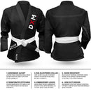DXM SPORTS Kids Brazilian Jiu Jitsu Gi Shoyoroll Style BJJ Training Suit for Boys & Girls - Black 3 image