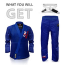 DXM SPORTS Kids Brazilian Jiu Jitsu Gi Shoyoroll Style BJJ Training Suit for Boys & Girls - Blue 7 image