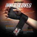 DXM SPORTS Gel Padded Inner Gloves with Hook & Loop Wrist Strap - Black 2 image