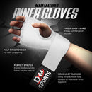 DXM SPORTS Gel Padded Inner Gloves with Hook & Loop Wrist Strap - White 9 image