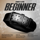 DXM SPORTS Leather Weight Lifting Belts 4" Back Support for Bodybuilding Fitness Gym Training - Black 3 image