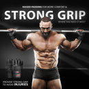 DXM SPORTS Men's Weight Lifting Leather Gloves with Wrist Wrap Support - Black 3 image