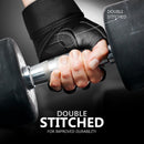 DXM SPORTS Men's Weight Lifting Leather Gloves with Wrist Wrap Support - Black 5 image