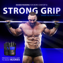 DXM SPORTS Men's Weight Lifting Leather Gloves with Wrist Wrap Support - Blue 11 image