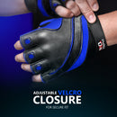 DXM SPORTS Men Weight Lifting Workout Gloves Half Finger Anti-Slip Leather Gloves for Gym, Exercise, Fitness, Cycling, Training, Outdoor Sports - Blue 4 image