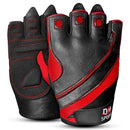 DXM SPORTS Men Weight Lifting Workout Gloves Half Finger Anti-Slip Leather Gloves for Gym, Exercise, Fitness, Cycling, Training, Outdoor Sports - Red 9 image