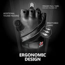 DXM SPORTS Men Weight Lifting Workout Gloves Half Finger Anti-Slip Leather Gloves for Gym, Exercise, Fitness, Cycling, Training, Outdoor Sports - Black 22 image