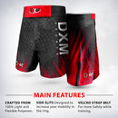 DXM SPORTS Boxing Shorts Kick Boxing Training Competition Fight Boxing Trunks - Black/Red 2 image
