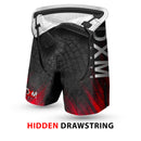 DXM SPORTS Boxing Shorts Kick Boxing Training Competition Fight Boxing Trunks - Black/Red 3 image