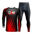 DXM Sports Compression Suit Men Long Sleeve Shirts + Leggings Baselayer 2 Pcs Set