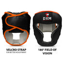 DXM Sports Full-Face Boxing Headgear Black/Orange Premium Sparring Protection 29 image