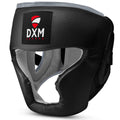 DXM Sports Full-Face Boxing Headgear Black/Silver Premium Sparring Protection