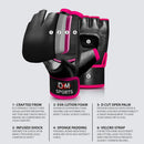 DXM Sports Half Finger Open Palm MMA Grappling Gloves - Pink 45 image