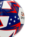 DXM Sports US FLAG Training Soccer Ball Size 5 White/Blue/Red 3 image