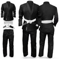 DXM SPORTS Brazilian Jiu Jitsu Uniform MMA Grappling Suit for Adult Unisex - Black