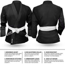 DXM SPORTS Brazilian Jiu Jitsu Uniform MMA Grappling Suit for Adult Unisex - Black 2 image