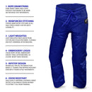 DXM SPORTS Brazilian Jiu Jitsu Uniform MMA Grappling Suit for Adult Unisex - Blue 17 image