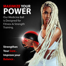 DXM Sports Leather Medicine Ball Premium Strength Training Ball - Red & Black 4 image