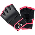 DXM Sports MMA Grappling Training Gloves for Kickboxing Martial Arts Muay Thai Punching Bag Mitt Training for Men and Women - Black & Pink
