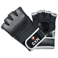 DXM Sports MMA Grappling Training Gloves for Kickboxing Martial Arts Muay Thai Punching Bag Mitt Training for Men and Women - Black & Silver