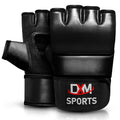 DXM Sports Half Finger Open Palm MMA Grappling Gloves - Black