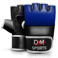 DXM Sports Half Finger Open Palm MMA Grappling Gloves - Blue