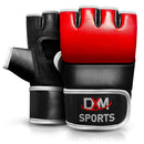 DXM Sports Half Finger Open Palm MMA Grappling Gloves - Red 50 image