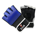 DXM Sports MMA Grappling Training Gloves for Kickboxing Martial Arts Muay Thai Punching Bag Mitt Training for Men and Women - Black & Blue