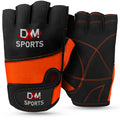 DXM Sports Workout Gloves for Women, Half Finger Padded Weight Lifting Training Fitness Gym Gloves - Orange