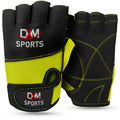 DXM Sports Workout Gloves for Women, Half Finger Padded Weight Lifting Training Fitness Gym Gloves - Yellow