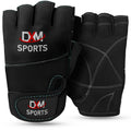 DXM Sports Workout Gloves for Women, Half Finger Padded Weight Lifting Training Fitness Gym Gloves - Black