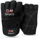 DXM Sports Workout Gloves for Women, Half Finger Padded Weight Lifting Training Fitness Gym Gloves - Black 1 image