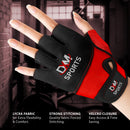 DXM Sports Workout Gloves for Women, Half Finger Padded Weight Lifting Training Fitness Gym Gloves - Red 10 image