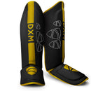 DXM Sports Shin Instep Guard Gold/Black For MMA Martial Arts Kicking Sparring Training Gear, BJJ Karate Boxing Taekwondo 1 image