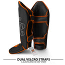 DXM Sports Shin Instep Guards Black/Orange For MMA Martial Arts Kicking Sparring Training Gear, BJJ Karate Boxing Taekwondo 6 image